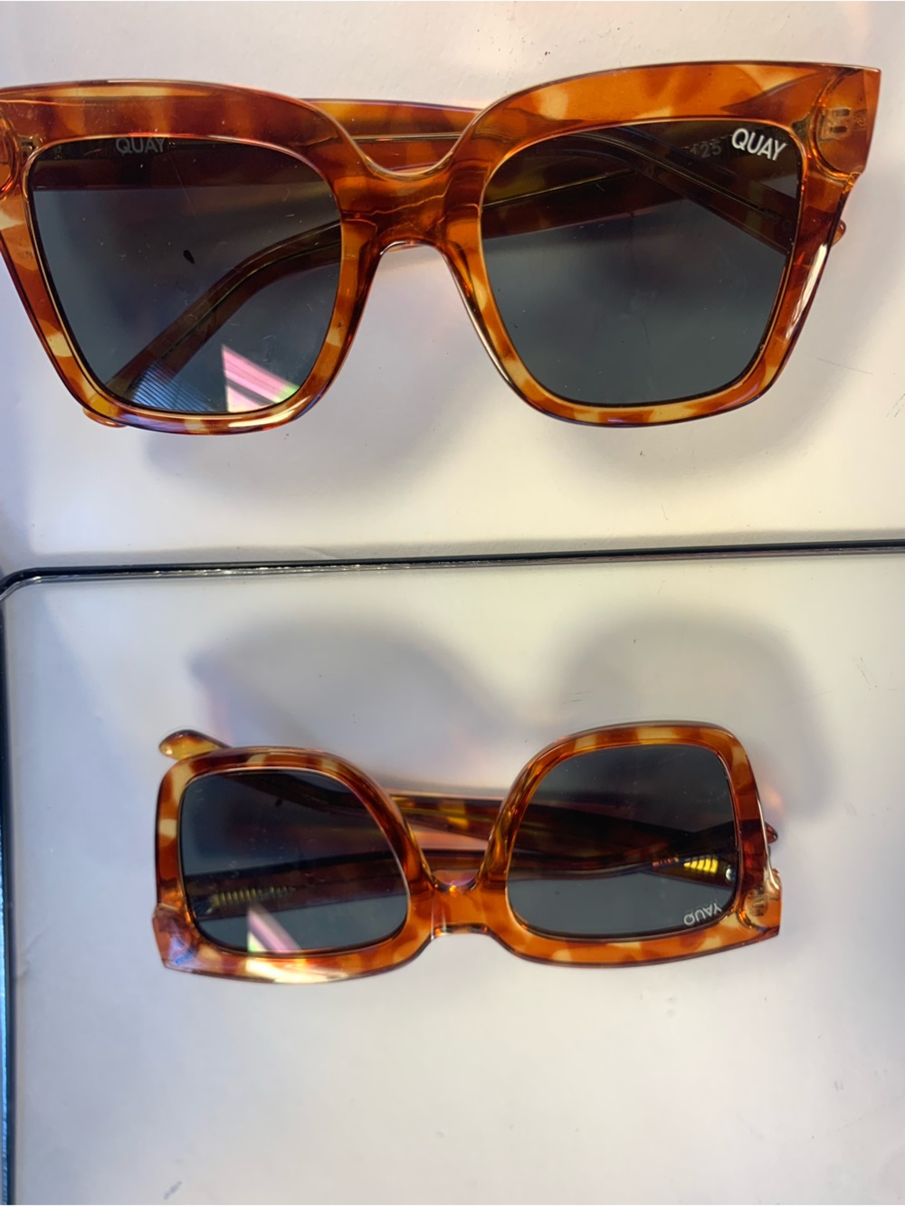 NEW QUAY Tortoiseshell Square Sunglasses - Brown Lenses with case